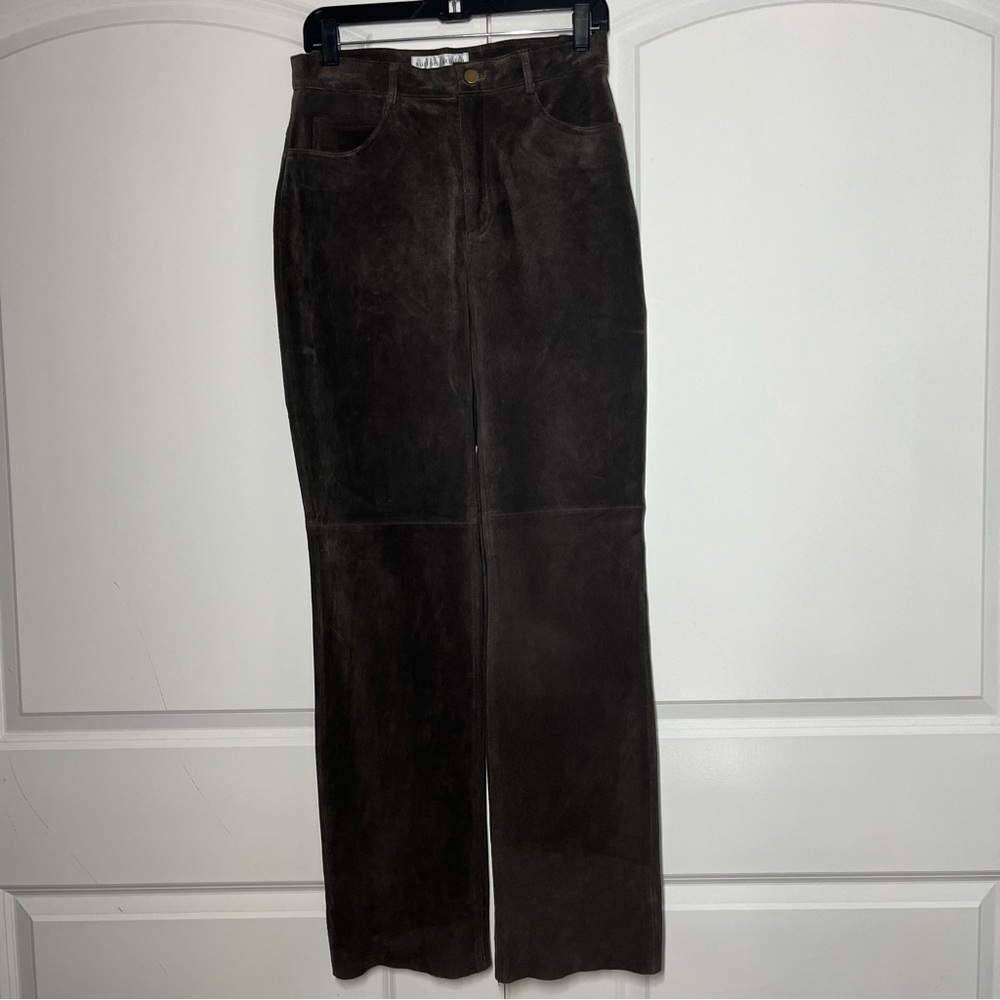 Sutton Studio Vintage 100% leather brown pants size 6